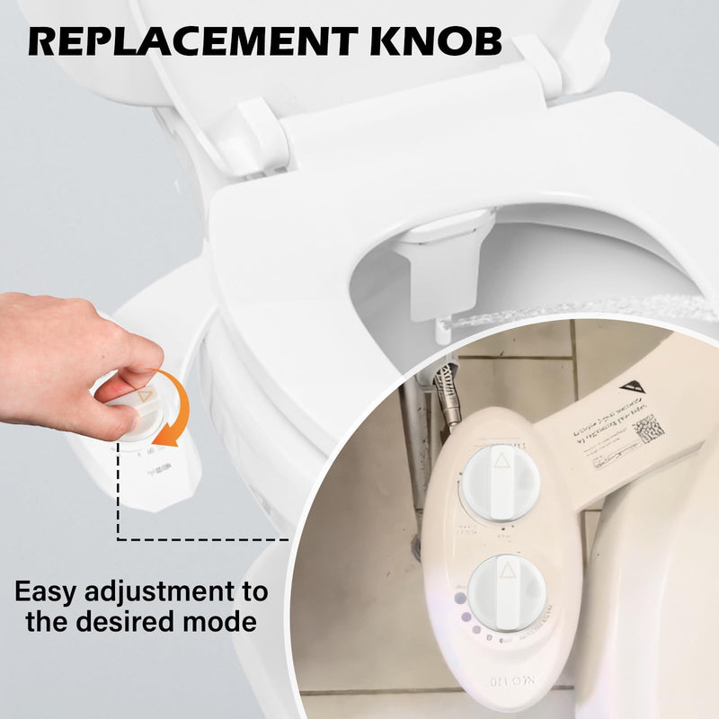 4 Pack Replacement Knob for Luxe Neo 120 & 185 Plastic Knob Replacement, Bidet Accessories Compatible with Luxe Bidet Neo Series (White) 4 white