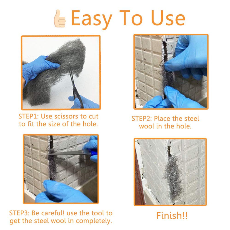 [Australia - AusPower] - Steel Wool Mice Control, 2 Pack 3"x10 Ft Hole Filler, Gap Blocker, Barrier, Protect Against Animals in Holes Holes, Siding, Pipeline, Vents for Garden, House, Garage 