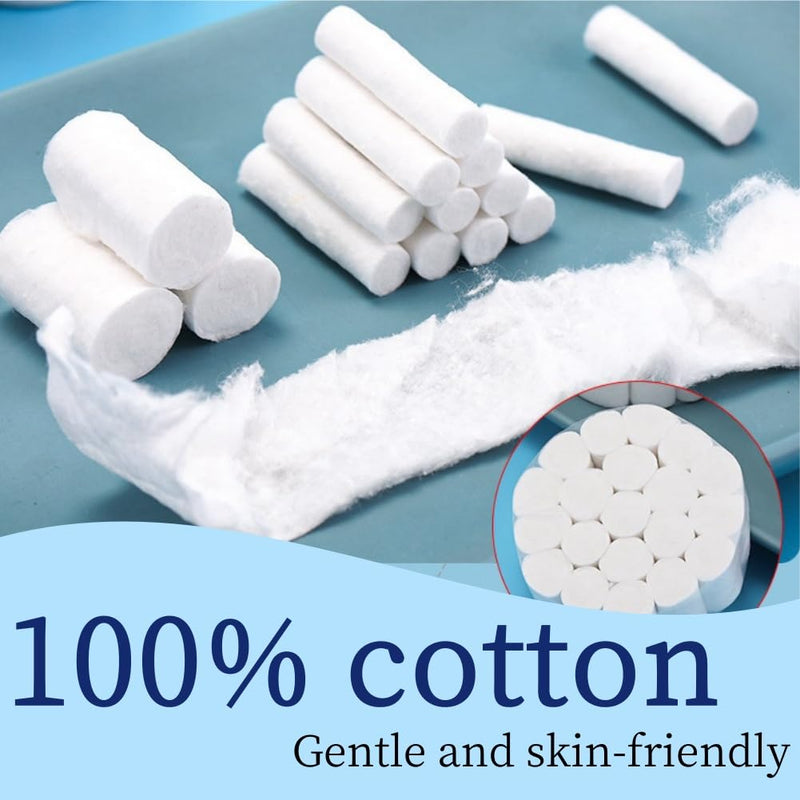 Cotton Rolls, 200 Pieces Dental Cotton Rolls, Dental Cotton Rolls, Cotton Rolls for Dentist, Dental Cotton Rolls, Highly Absorbent Cotton Ball, Nose Plug, Cotton Ball for Children, Adults, Nosebleed Kit