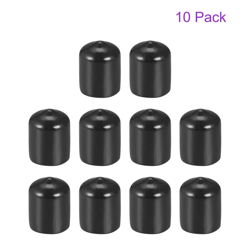[Australia - AusPower] - DMiotech 10 Pack 5/8" ID Black Screw Thread Protectors Rubber End Caps Bolt Covers for Screw Bolt Furniture Pipe 5/8" 