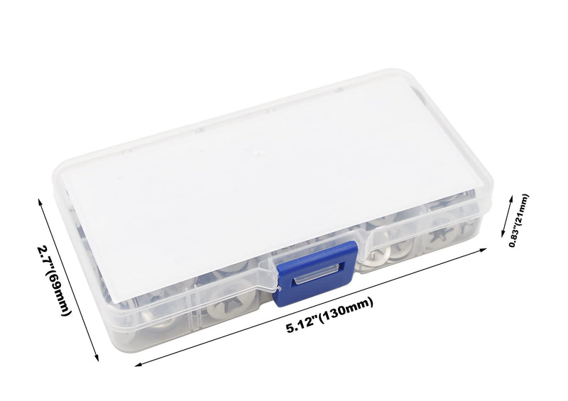 [Australia - AusPower] - 300PCS Metric M3 M4 M5 M6 M8 M10 M12 Stainless Steel Internal Tooth Starlock Washers Assortment Kit;External Push Rings; Push On Washers;Push Nuts for Unthreaded Shafts 