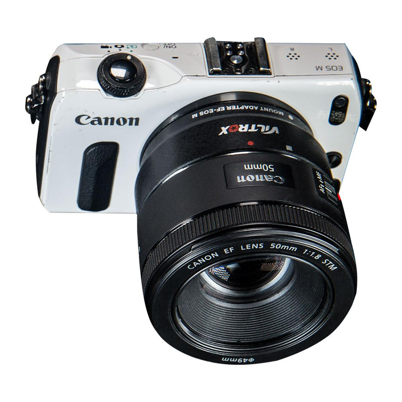 [Australia - AusPower] - VILTROX EF-EOS M Lens Mount Auto Focus Adapter, Compatible with Canon EF/EF-S Lens to Canon EOS M (EF-M Mount) Mirrorless Camera Body EOS M100 M50 M3 M10 M6 M5 
