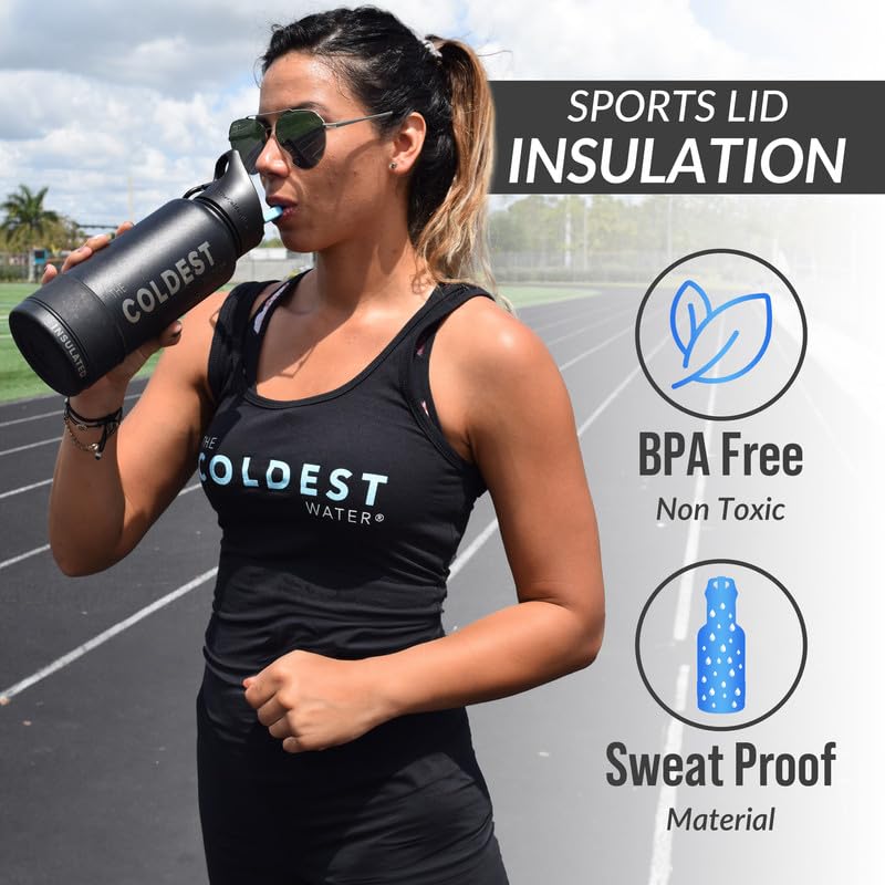Coldest Insulated Water Bottle with Straw Lid - Stainless Steel Metal Insulated Bottle for Men & Women (Astro Purple, 32 oz) Astro Purple