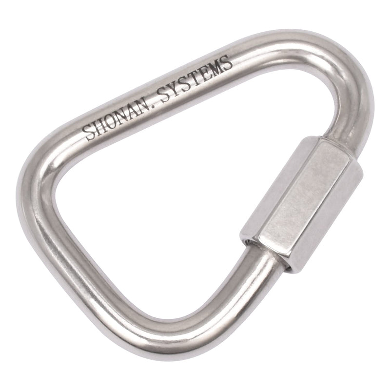 SHONAN Delta Quick Link Large Stainless Steel 4.1 Inch Triangle Chain Links Heavy Duty Triangle Carabiners Marine Grade, 1 Pack, 2517 Lbs Capacity 4.14 Inch, 1 Pack(Marine Grade)