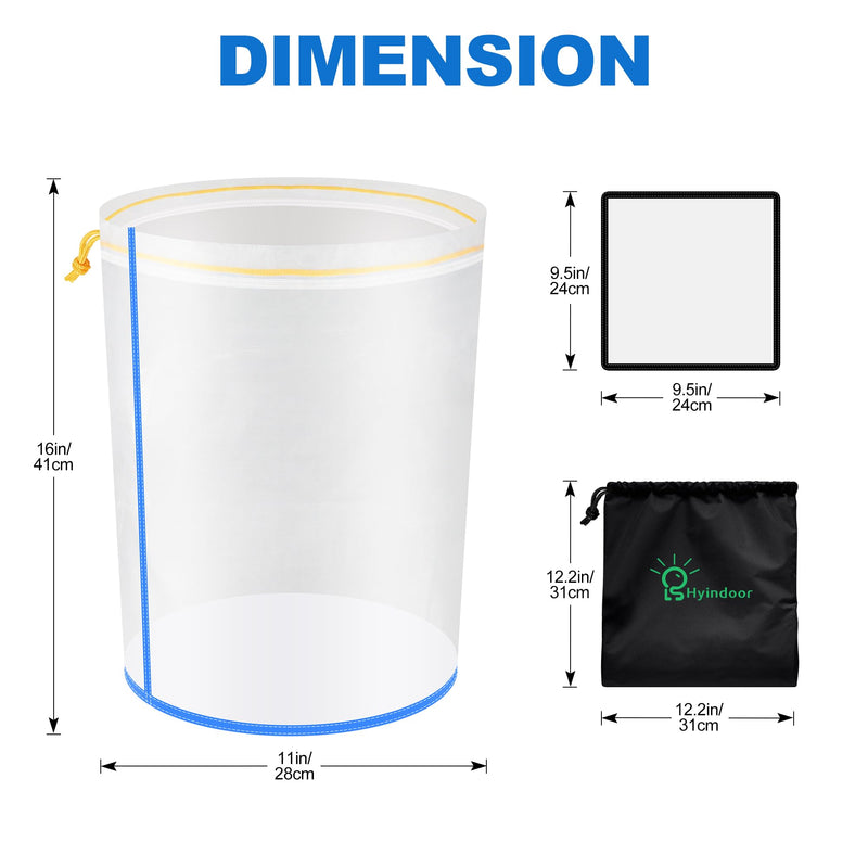 [Australia - AusPower] - Hyindoor Bubble Bags All Mesh 5 Gallon 4 Bags Set Bubble Hash Bag Ice-O-Lator Herbaceous Ice Essence Extractor Kit with Press Strainer and Carry Bag for Herb Extraction and Production of Hash 5 Gallonen 4 Beutel 