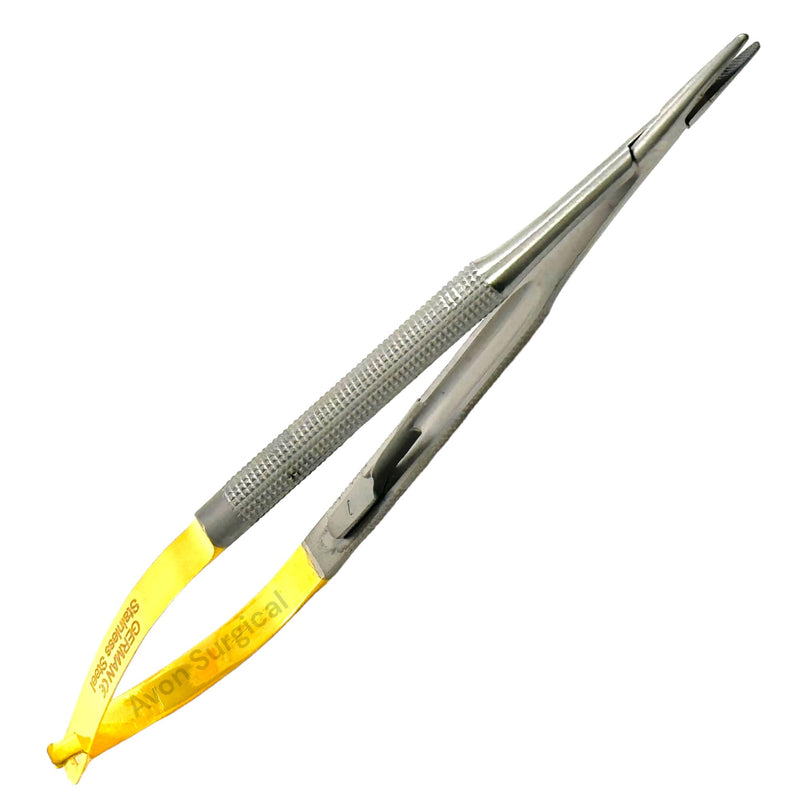[Australia - AusPower] - Castro Viejo Micro Needle Holder Needle Drive Straight 15cm 6 inches withTungsten Carbide Inserts Tip with Lock Premium German 