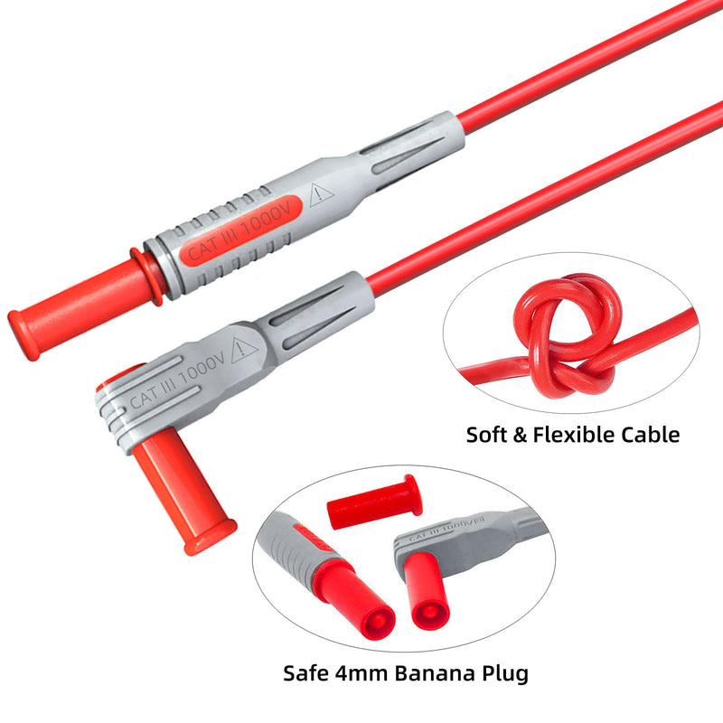 [Australia - AusPower] - Cleqee Multimeter Test Leads Kit 4 mm Banana Plug Cable Test Probe with 8 Pieces Interchangeable Precision Sharp Test Probes Crocodile Clips for Multimeter Electrical Testing Style C 