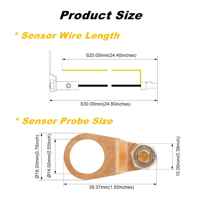 [Australia - AusPower] - Temperature Sensor Assembly Engine Temp Meaeasurement Meter Accessories，Temp Range -20℃ to 220℃(-4℉ to 428℉)(TS002-1) RL-TS002-1 
