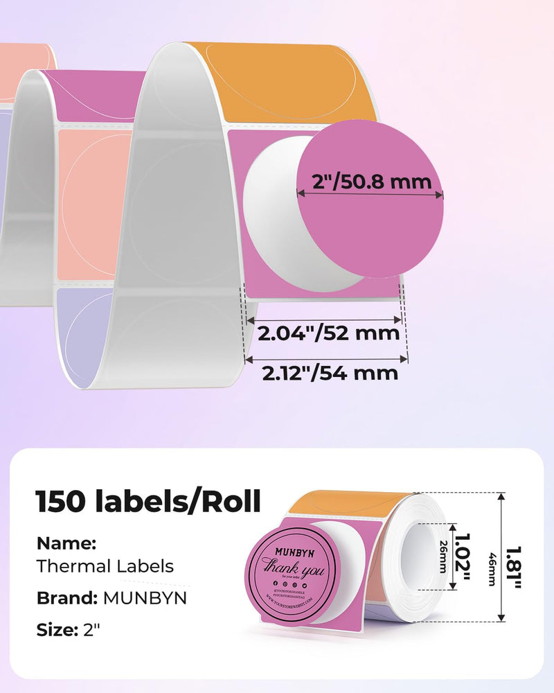 2 Inch Round Thermal Labels+2 Inch Round Thermal Labels