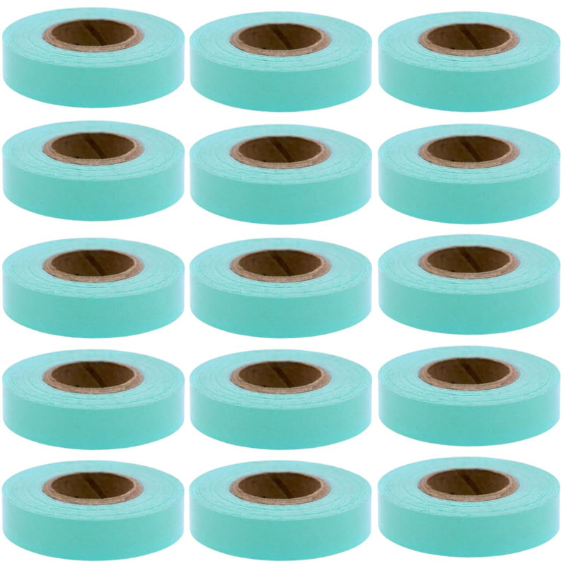 ChromaLabel 1/2 Inch Colored Masking Tape, Ideal for Kids Clean Remove Labeling Tape, 500 Inch Roll (13.88 Yards), Aqua - Case of 15