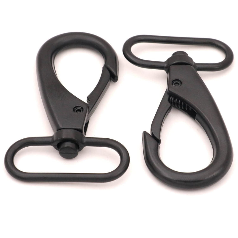 [Australia - AusPower] - BIKICOCO 1-1/2'' Swivel Bolt Snap Hook Lobster Claw Clasp Trigger Spring Loaded Clip, Oval-Ring Ended, Black - Pack of 6 1-1/2 inch Black x 6 Pcs 