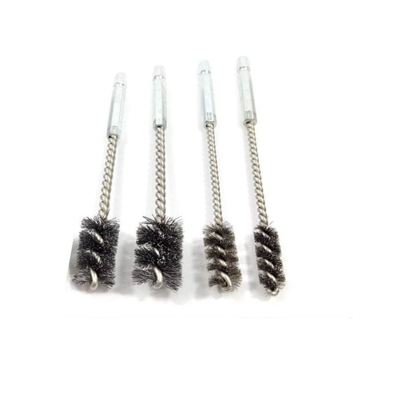 [Australia - AusPower] - 4 Piece Stainless Steel Wire Brush for ports, tubes, bearings and other common wire brush applications Power Drill Impact Driver - Hex Shank 
