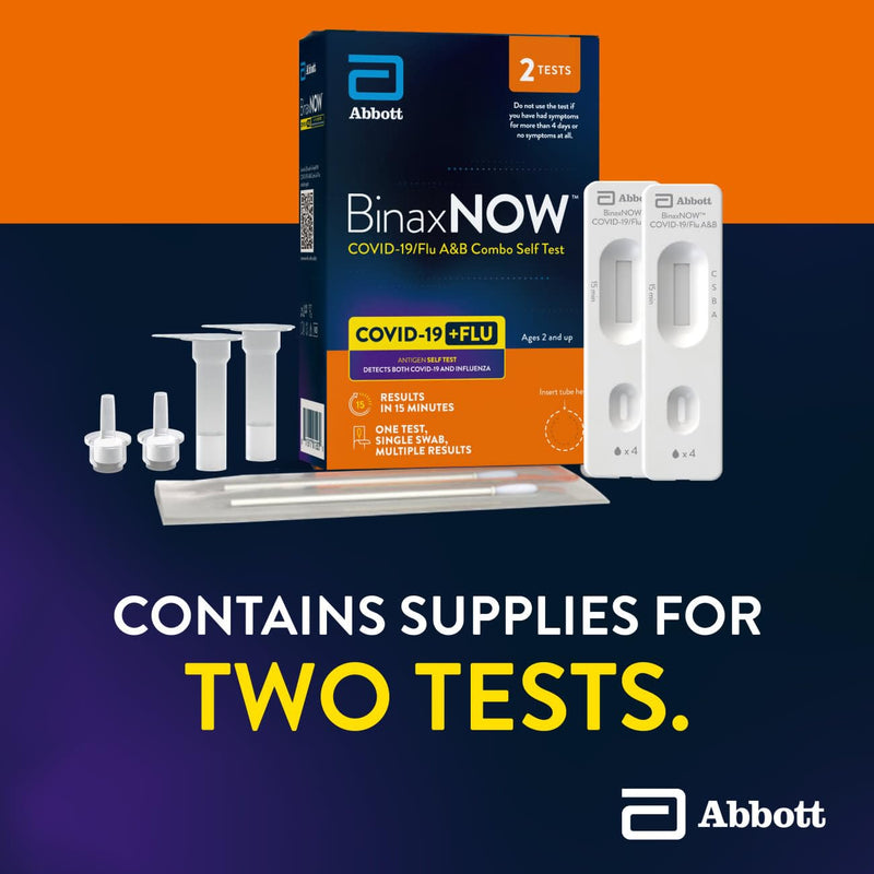 [Australia - AusPower] - BinaxNOW COVID-19/Flu A&B Combo Self Test, 2 Count 2 Tests 