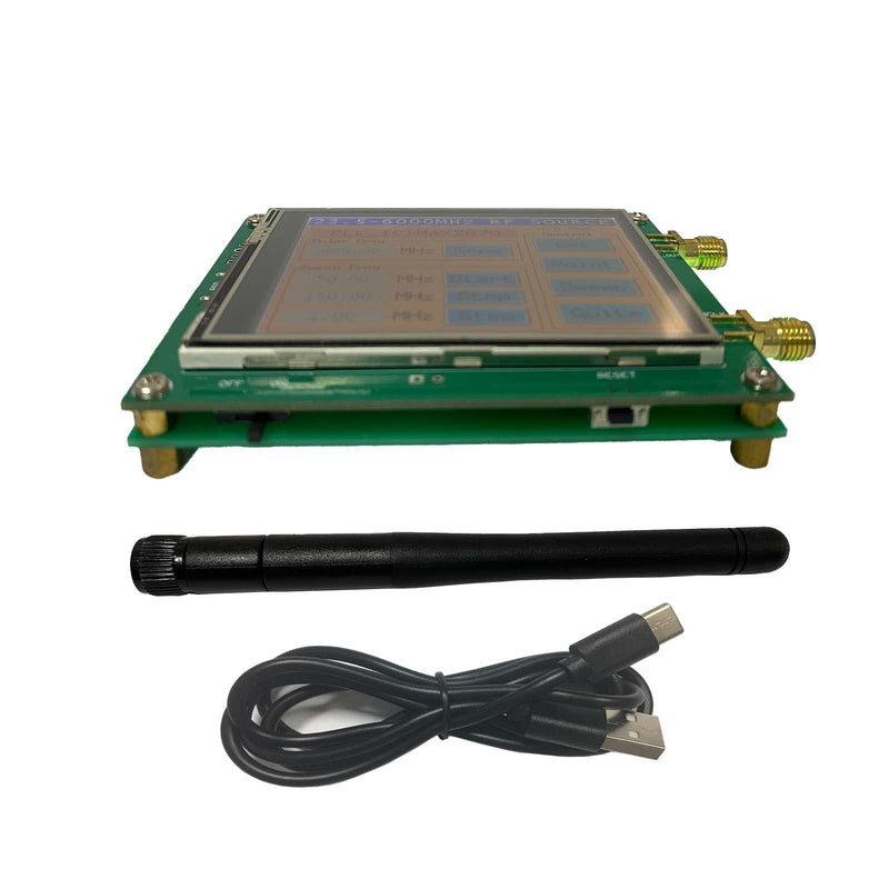 [Australia - AusPower] - Upgraded MAX2870 Rf Signal Generator Source 23~6000Mhz High Precision Frequency 2.8 inch Touching Screen Single Point Sweep Mode Data Cable SMA Female Counter-Control RF Grn6 