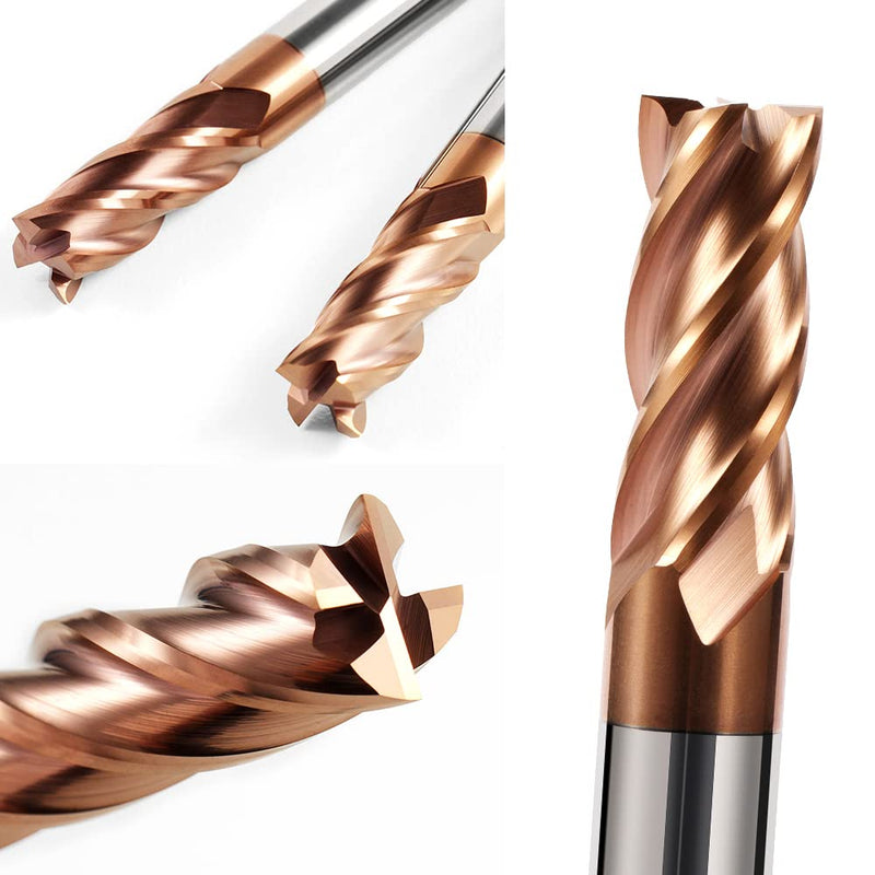 [Australia - AusPower] - ASNOMY 8pcs Carbide Square End Mill Set, 2-12mm 4 Fultes Micro Grain Carbide End Mill Cutter for Alloy Steels/Hardened Steels - HRC55 AlTiN Coated CNC Milling Cutter for Hard Metal 