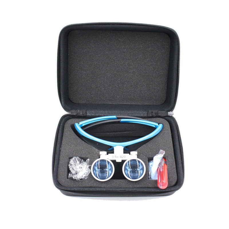 3.5X 420mm Dental Surgical Medical Binocular Magnifier Loupes Optical Glasses (Blue)