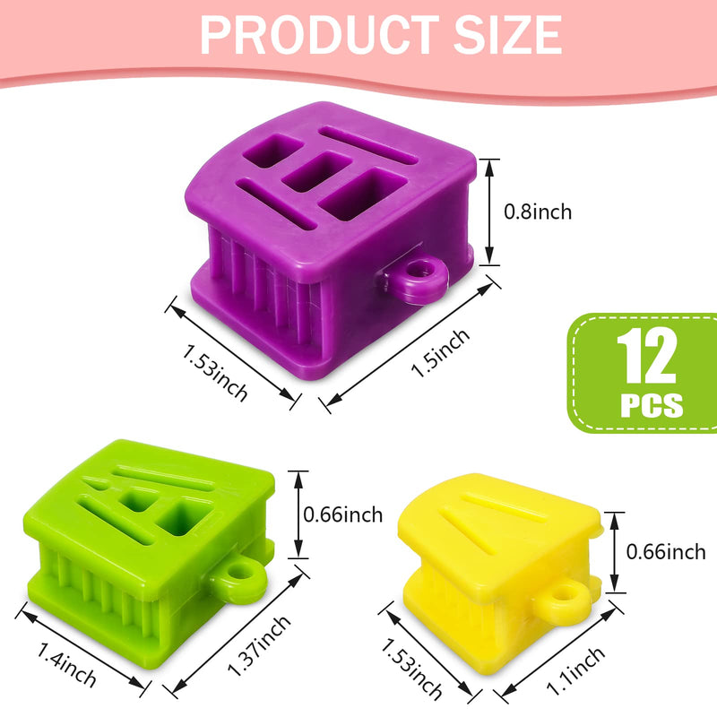 [Australia - AusPower] - Mouth Props Dental Silicone Bite Blocks, Dental Blocks Multi Size Dental Mouth Opener for Child Kids Adults Teeth Clenching, Large, Medium and Small (12 Pcs) 12 