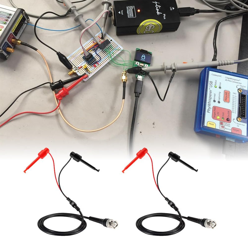 [Australia - AusPower] - Joyzan BNC to Test Hook Clips, Mini Dual Probe Coaxial Cable Leads Set P1020 Testing Plunger Probes Ended IC Male Plug Oscilloscope Minigrabber Accessories 50Ω Coax Machine Signal Generator Multimeter 