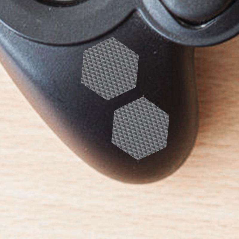 lasuroa 4pcs Cell Phone Grip Stickers, Diamond Texture Non-Slip Mobile Phone Grip Tape with Round Square Hexagon Shape Adhesive Decals for Controllers Camera Mouse Smooth Devices (Gray) Gray