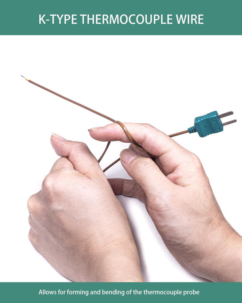 [Australia - AusPower] - K Type Thermocouple Probe, High Accuracy K Type Mini-Connector Thermocouple Temperature Probe Sensor, 1 Meter Long Measure Range -40°C~260°C (-40°F~500°F) 