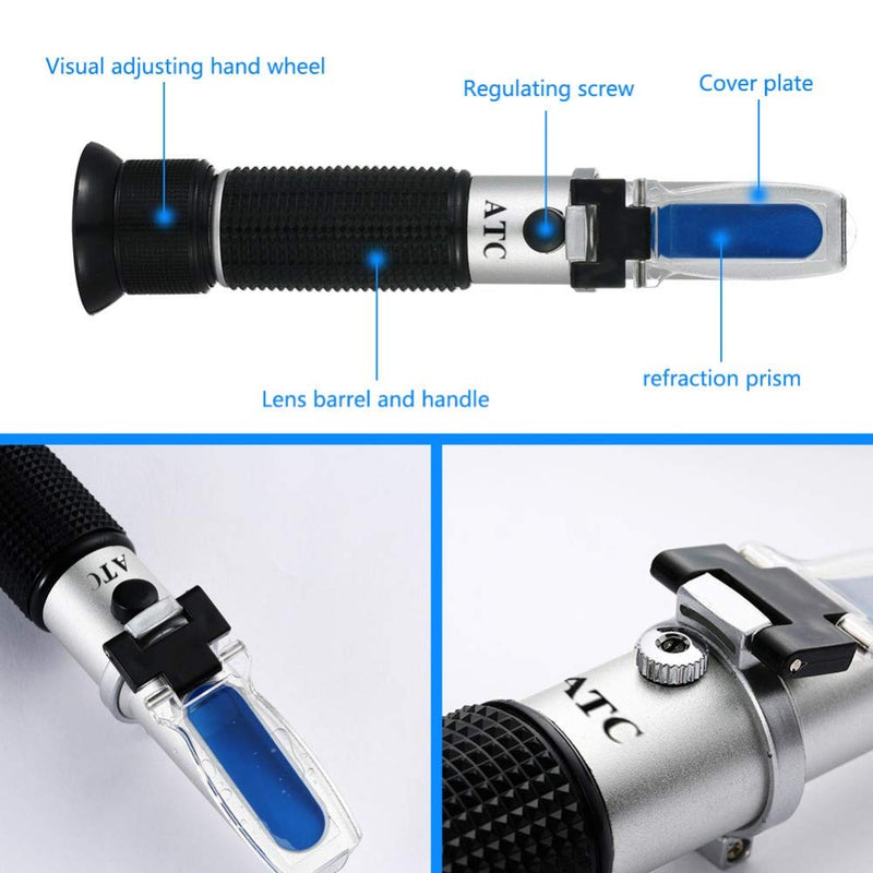 [Australia - AusPower] - Honey Refractometer with ATC, Hobein Refractometer for Honey Moisture, Brix and Baume, 3-in-1 Uses, 58-90% Brix Scale Range Honey Moisture Tester, Ideal for Honey, Maple Syrup, Molasses, Bee Keeping 