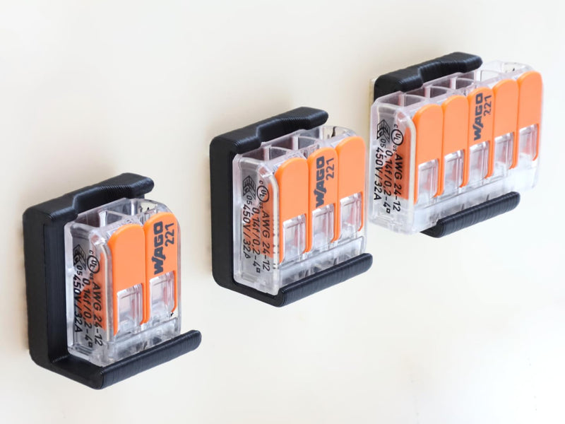 Holder for Mounting Compatible with WAGO 221 Connection Clamps, for Mounting on Various Surfaces Glue/Screws (16, Holder 2/3/5 Conductor 4 mm2 + Screw) Halter 2/3/5-Leiter 4mm2 + Schraube 16