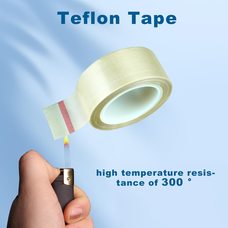 PTFE Telfon Tape high Temperature Tape Welding Sealing Tape for Vacuum Sealer Machine 2 Pieces(25mm x 1133feet x 0.18mm)