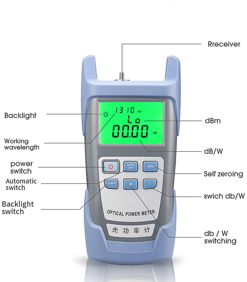 FTTH Fiber Optical Power Meter Fiber Optical Cable Tester 70dBm~+10dBm Working Wavelength 850-1625nm