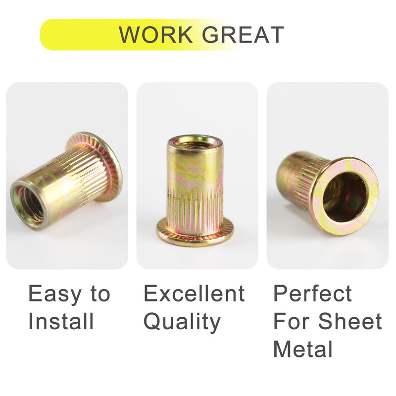 [Australia - AusPower] - 100PCS M6 Rivet Nut - Rivet Nuts, Premium M6 Threaded Inserts for Metal, Nutsert Tool Kit for Sheet Metal, Rivet Nut Kit, Threaded Rivets 012. 100pcs M6 