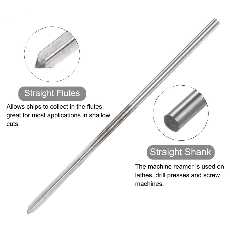 [Australia - AusPower] - uxcell Chucking Reamers, 1.6mm H7 Metric Machine Reamer Drill Bit for Metal Wood Hole Reaming, Straight Flute High Speed Steel Tool 