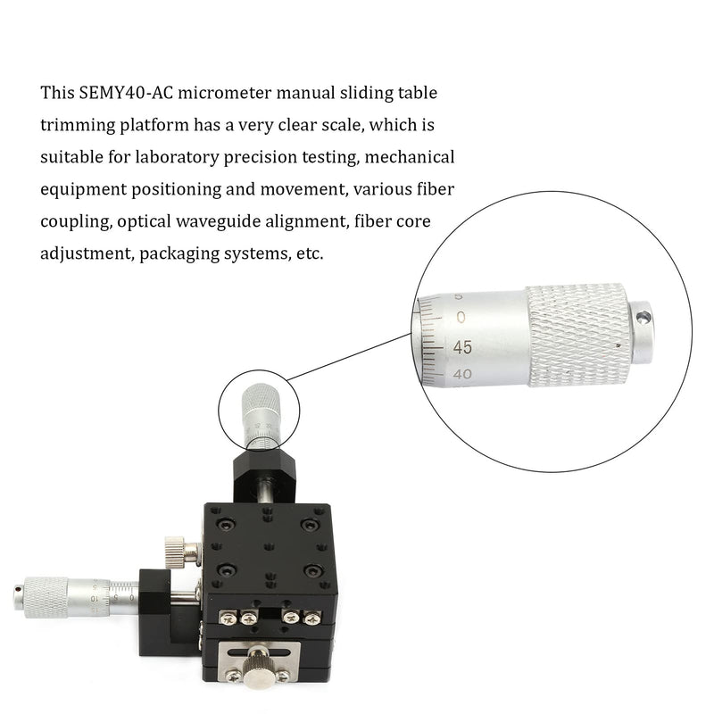 [Australia - AusPower] - 40x40mm Aluminum Alloy Manual XY Linear Stage,Micrometer Manual Slide Table,Used for Capacitive ,for Precision Inspection,Mechanical Positioning,Optical Waveguide Alignment 