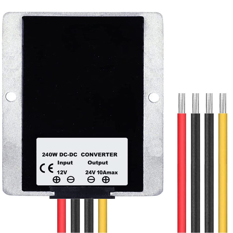 Gebildet DC/DC Voltage Converter Regulator, DC 12 V Step-Up to 24 V 10 A 240 W, Step-Down Converter Waterproof 12V to 24V/10A