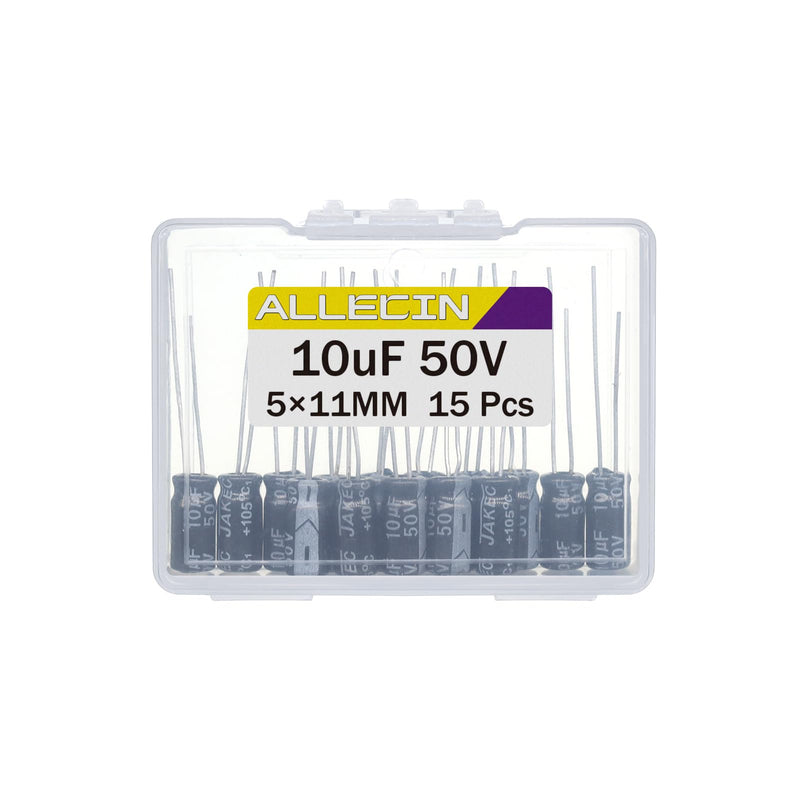 [Australia - AusPower] - 10uF 50V 5x11mm Electrolytic Capacitor 10 UF MFD 50 Volt 0.2x0.43in Aluminum Capacitors (Pack of 15) 10uF 50V 5x11MM 