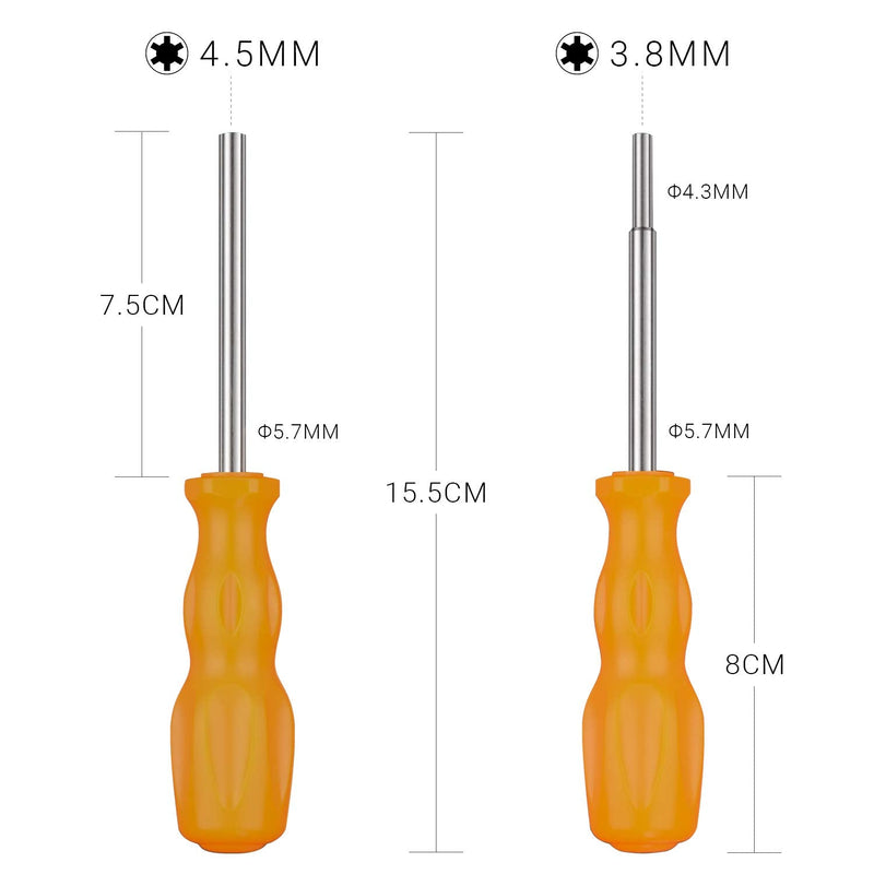 [Australia - AusPower] - Gamebit Screwdriver Set, 3.8mm & 4.5mm Security Screwdriver Bit Screwdriver Tools for Opening NES SNES N64 Super Nintendo 64 Cartridges & Systems - Orange 