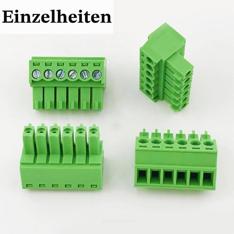 10 Pairs 3.81 mm Screw Terminals 3-Pin Male and Female Terminals, Connector Terminals 3P-10Set