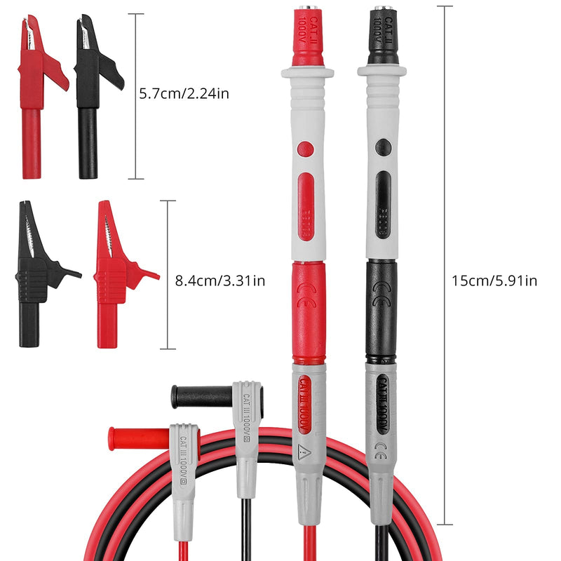 [Australia - AusPower] - Proster Multimeter Test Lead 26 in 1 Test Lead Kit with Interchangeable Multimeter Probes Crocodile Clips Electronic Test Leads for Digital Multimeter Clamp Meter 