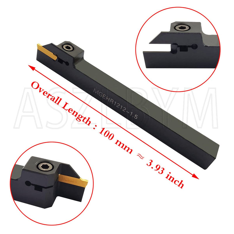 [Australia - AusPower] - Lathe Grooving Tool Holder Grooving Cut-Off Tool Holder MGEHR1212-1.5 With 11pcs MGMN150-G Indexable Carbide Grooving Inserts 