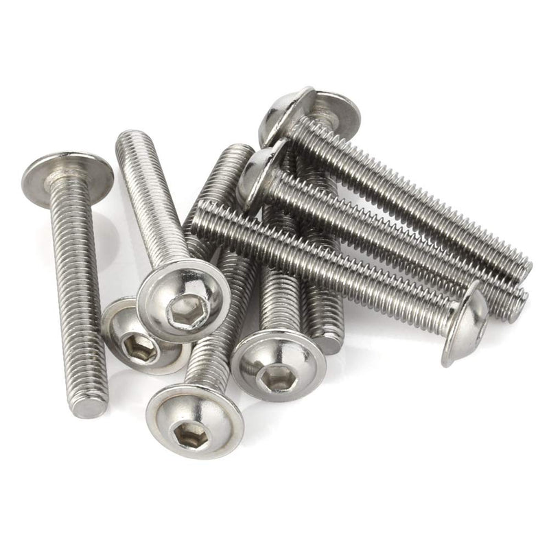 [Australia - AusPower] - M6-1.0 x 16mm Flanged Button Head Socket Cap Screws, Stainless Steel 18-8 (304), Bright Finish, Full Thread, Allen Socket Drive, 25 PCS M6 x 16mm 