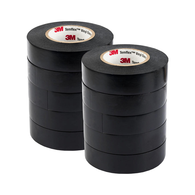 3M Temflex General-Purpose Vinyl Electrical Tape (1700), 3/4 in. x 60 ft., 7 Mil, Black, 10 Rolls 3/4 in x 60 ft (10 Rolls)
