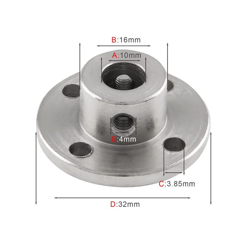 [Australia - AusPower] - 4 PCS 10mm Flange Shaft Coupling, Rigid Flange Coupling Motors Guide Shaft Support Coupler, High Hardness Coupling Connector Flanged Shaft Mount for DIY RC Model Motors 4PC 