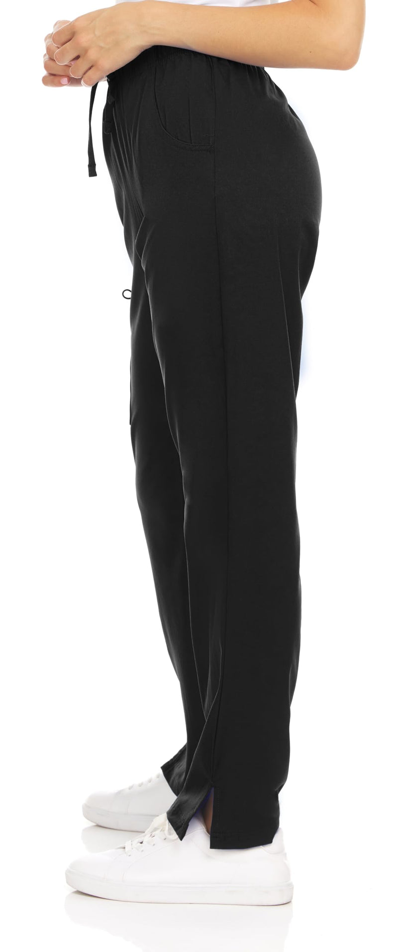 [Australia - AusPower] - Mini Marilyn Scrubs 4-Way Stretch Straight Leg Six Pocket Pants with Cargo Pockets Medium Black 