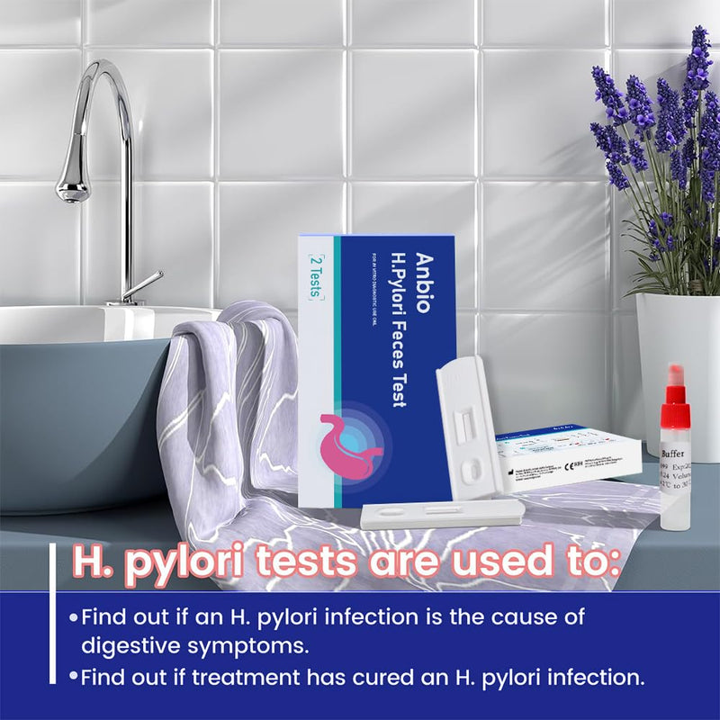 [Australia - AusPower] - Helicobacter Pylori Stool 2 Test Kits, H Pylori Test Kit 10-15 Minutes of Quick Home Testing, Fast & Highly Accurate, Easy to use & Read H-Pylori Test Kit 