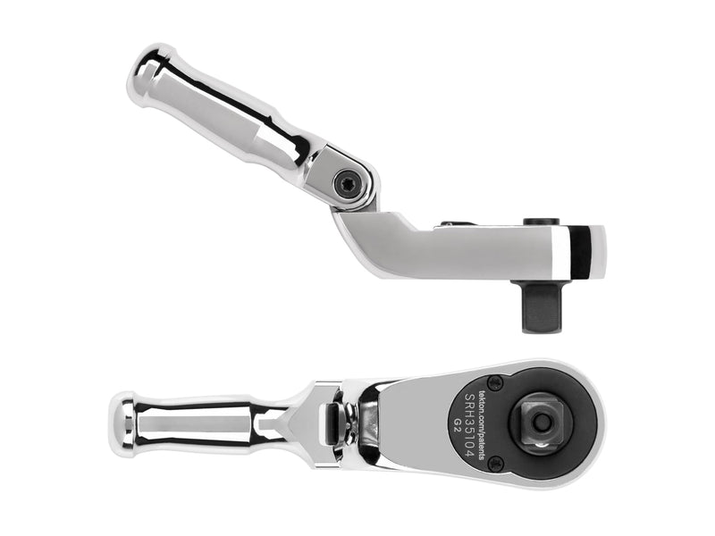 TEKTON 3/8 Inch Drive Folding Quick-Release Stubby Ratchet | SRH35104