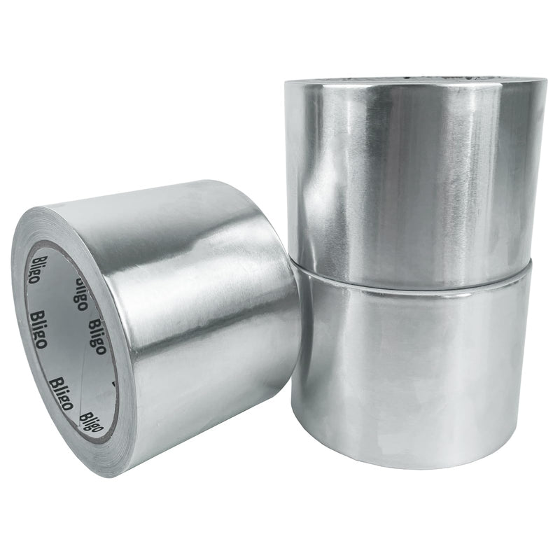 3 Pack Aluminum Foil Tape 3 Inch x 225 Feet Total, Heavy Duty Waterproof HVAC Tape, High Temperature Resistant Metal Tape for Ductwork, Dryer Vent, Pipe Insulation, Sealing & Patching 3 inch x 75Ft x 3-Pack