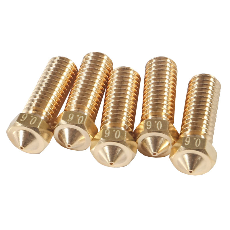 12Pcs 0.6mm Brass Volcano Nozzle M6 3D Printer Thread Nozzles 0.6mm Extra Extruder Nozzles Volcano Hotend Nozzle for 1.75mm Filament 3D Printer Parts 12pcs 0.6mm