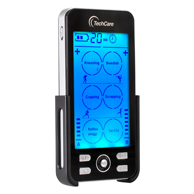 [Australia - AusPower] - Tens Unit Plus 24 Rechargeable Electronic Pulse Massager Machine Multi Mode Device with All Accessories [New Model] Black 