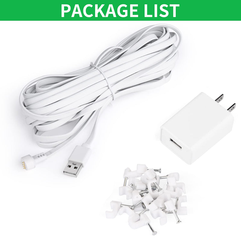 [Australia - AusPower] - Power Adapter for Google Nest Cam (Battery), with 16.4Ft/5m Weatherproof Charging Cable Continuously Power Your Nest Cam (Battery) - White 