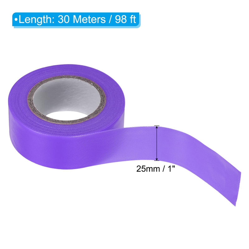 PATIKIL Flagging Tape 1" x98', 6 Pack PVC Non-Adhesive Neon Marking Tape for Tree Survey Boundaries Outdoor Trail, Purple