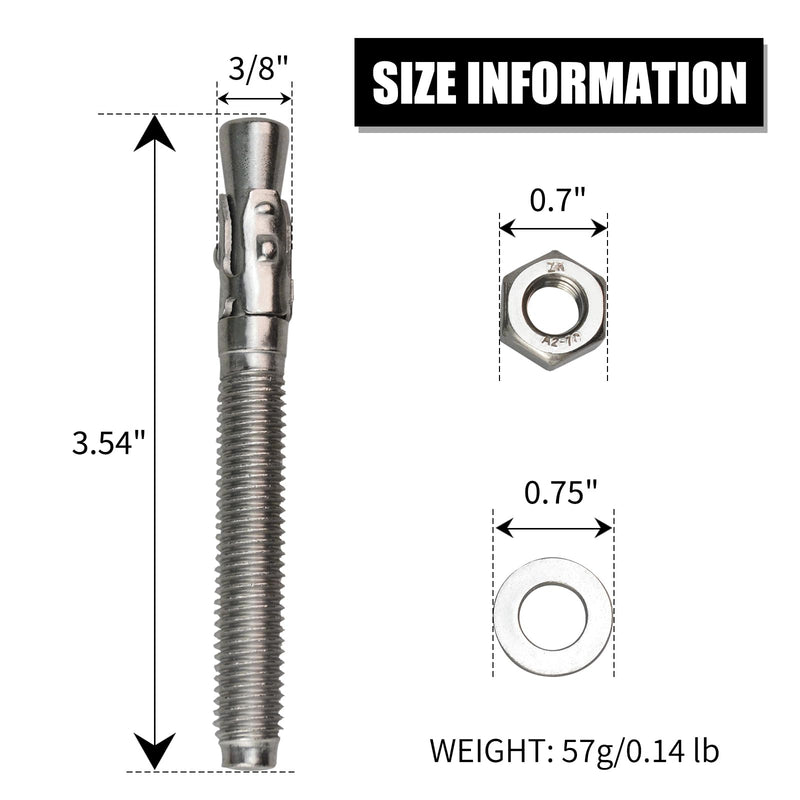 [Australia - AusPower] - 35kN UIAA Certified Heavy Duty Stainless Steel Climbing Bolt Hangers & Expansion Bolts Set, M10, Silver, 5pc Bolt Hanger+Bolt-5pc 10mm 