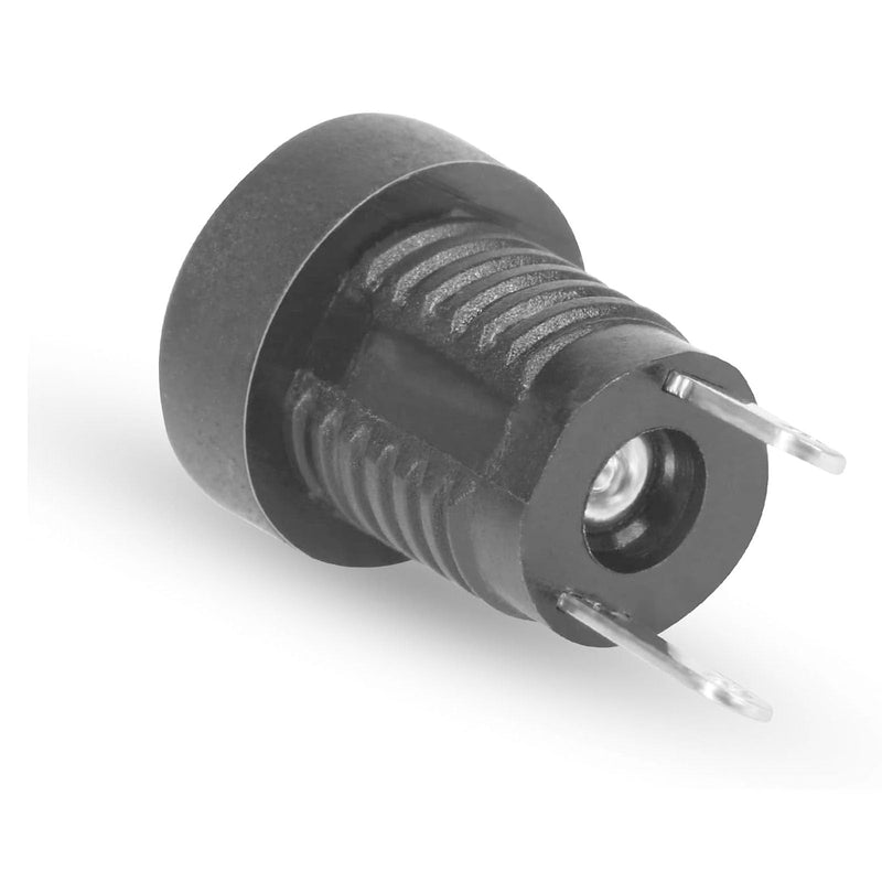 DC Socket 5.5 x 2.1 mm 2-Pin DC Power Jack Socket DC Panel Socket DC Connector Pack of 6 Black-6pcs